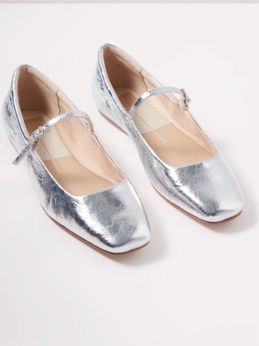 Dolce Vita Silver Metallic Reyes Mary Jane Flats